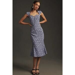 NWT Anthropologie The Cecily Fit&Flare Sweetheart Dress Sz Plus 1X Purple 9B413